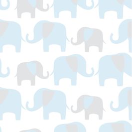 NuWallpaper Elephant Parade Peel And Stick Wallpaper - Blue