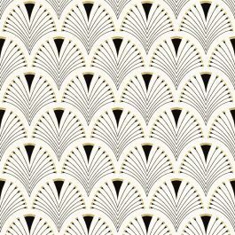 Waldorf Deco Art Deco Style Metallic Glittery Geometric Wallpaper Navy/Gold  World of Wallpaper 274447 