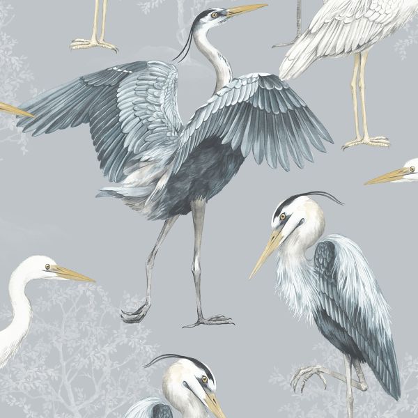 Buy Heron Wallpaper Blue Herons on Blue by Lauriekentdesigns Online in  India  Etsy