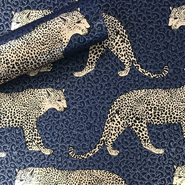 Leopard Animal Print wallpaper in teal | I Love Wallpaper
