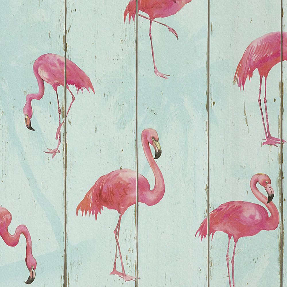 Rasch Barbara Becker Flamingo Wallpaper Teal 479706 Feature Images, Photos, Reviews